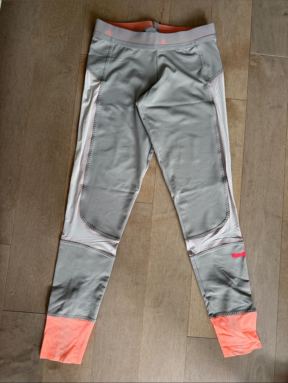 adidas Stella McCartney Gray Leggings with Coral Accents